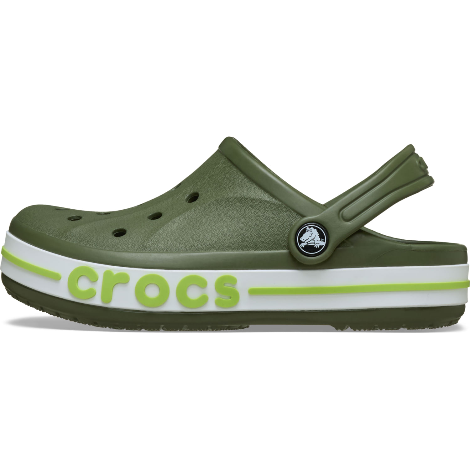 Clogs Crocs Niño Verde Oliva Bayaband Clog 28