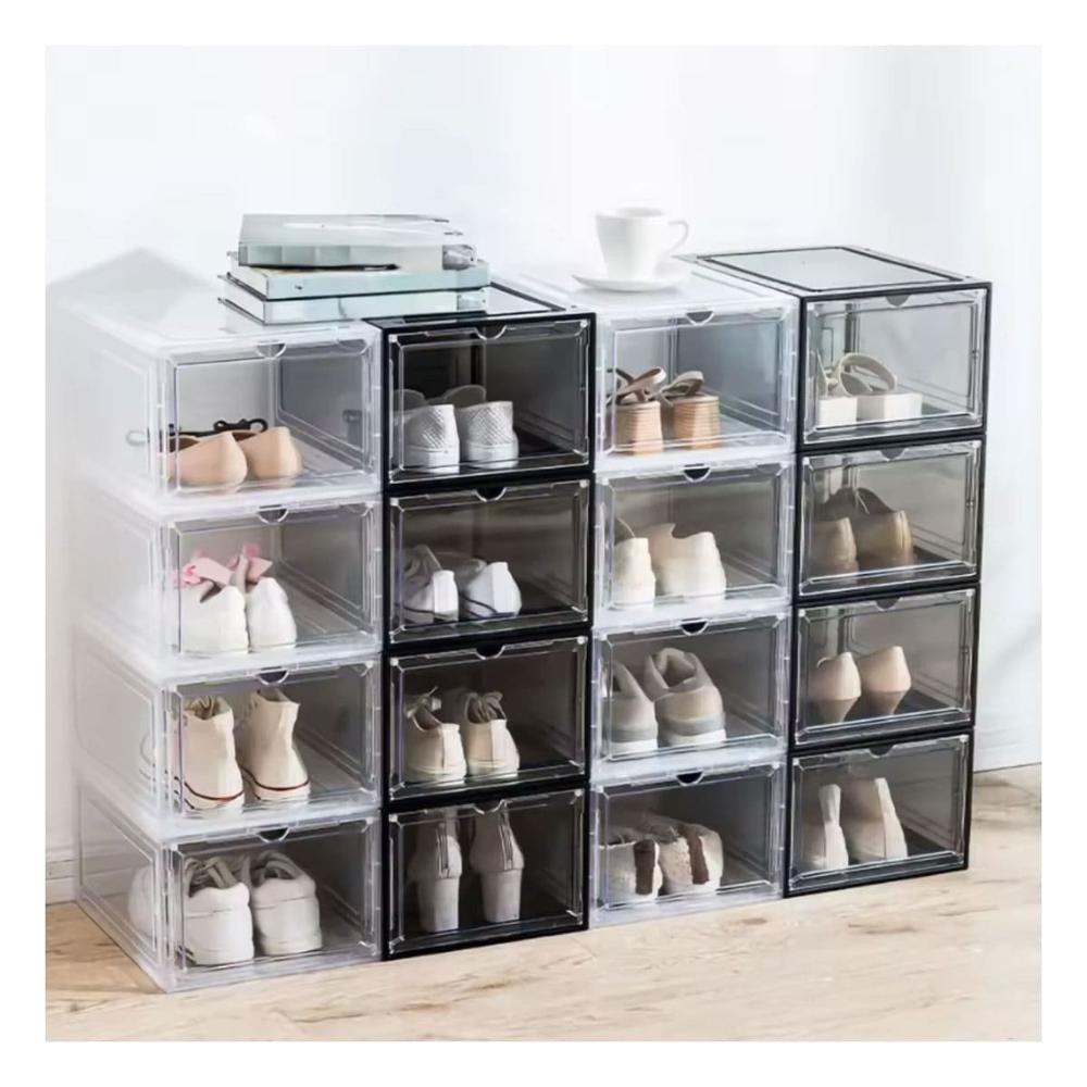 Caja de Zapatos Imantada Apilable Transparente para Organizar Calzado en Casa