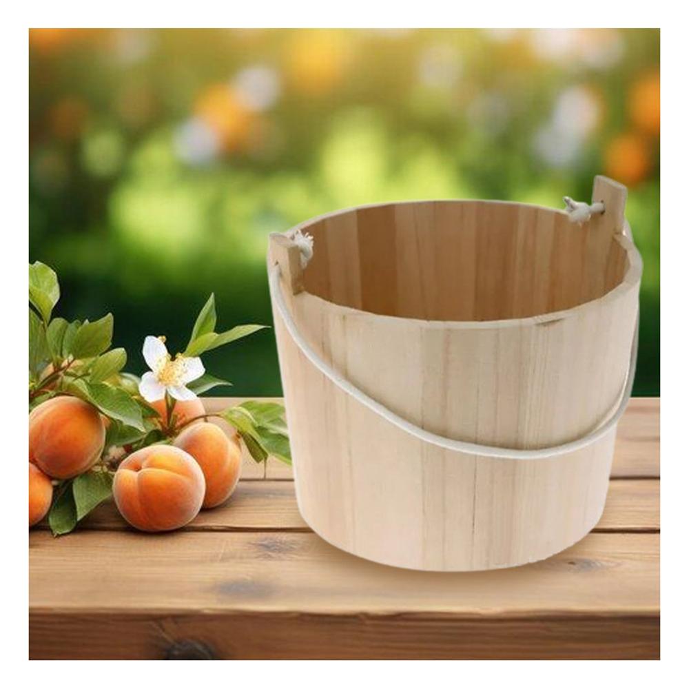 Recipiente de Madera con Agarradera de Cuerda para Decoracion y Uso Practico Y Papel Regalo