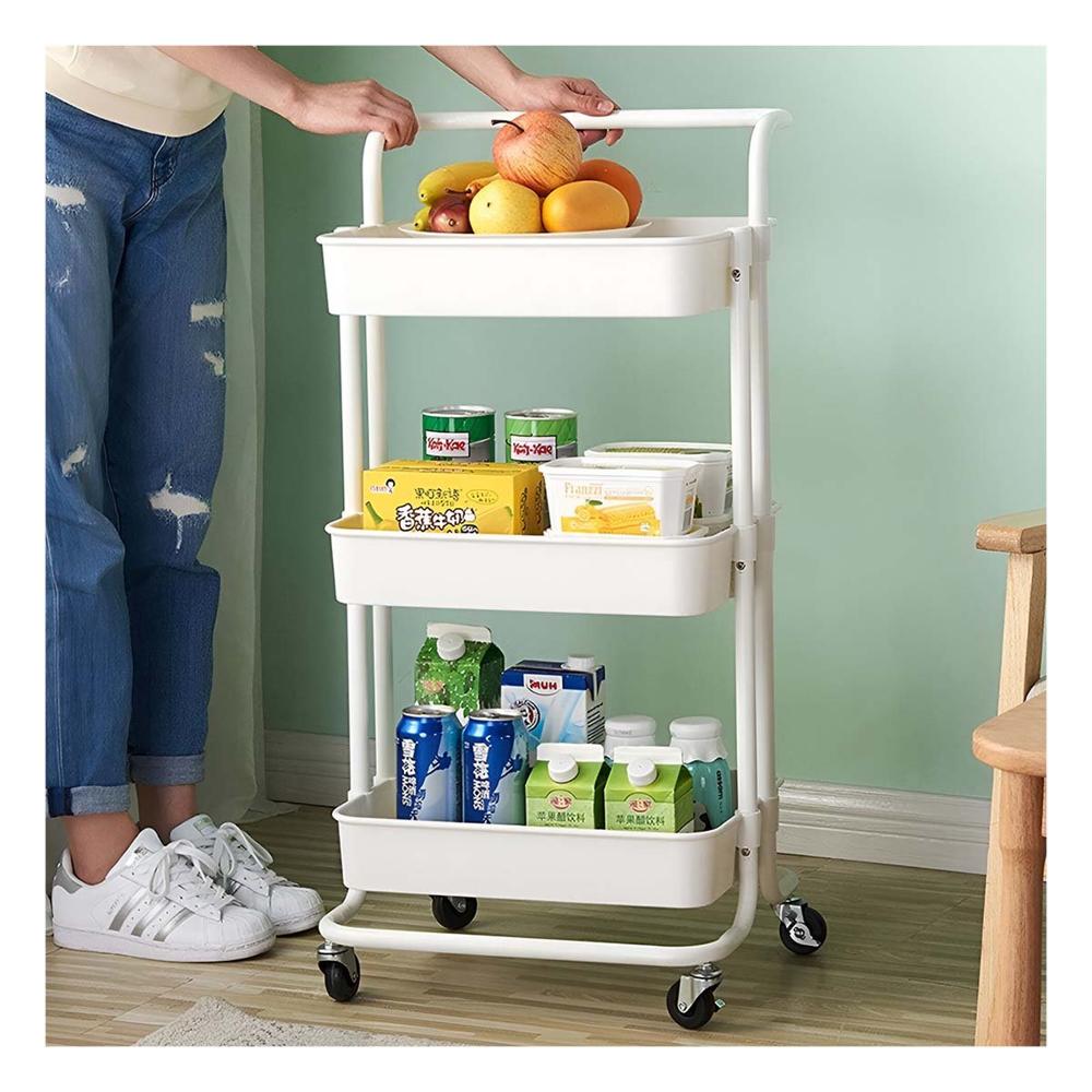 Mueble 3 Niveles con Ruedas y Mango Grande para Organizar Ambientes del Hogar Y Papel Regalo