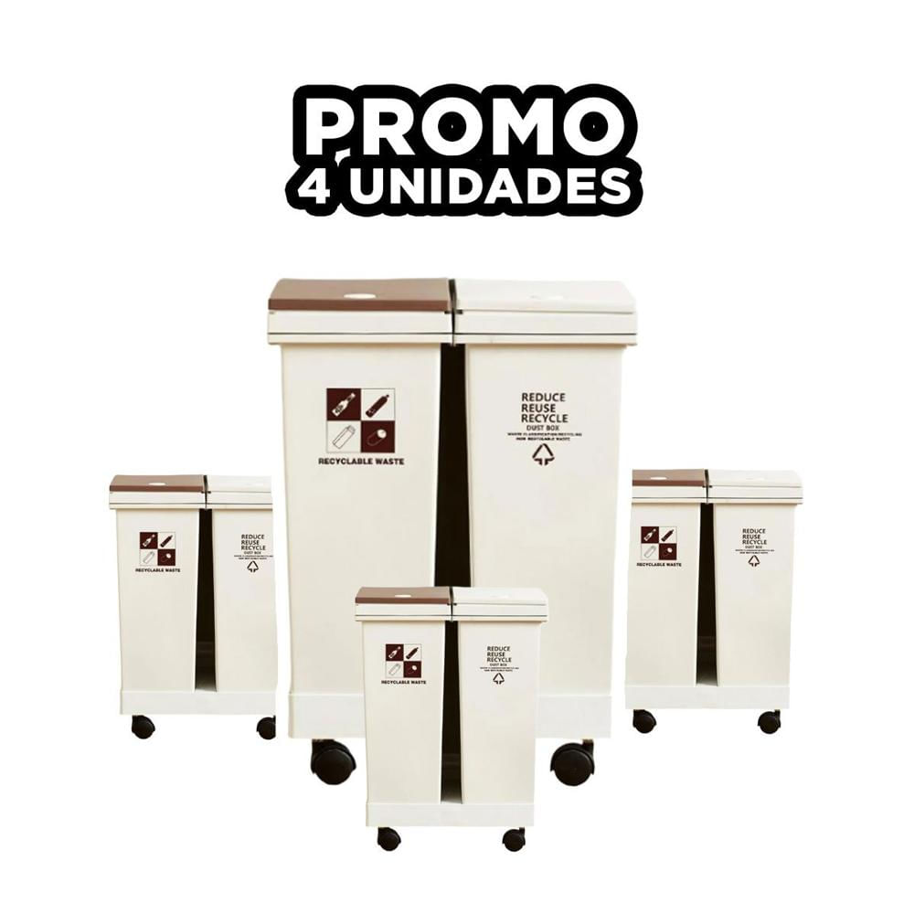 Pack4 Equipo Doble de Basura 40L para Limpieza y Orden del Hogar