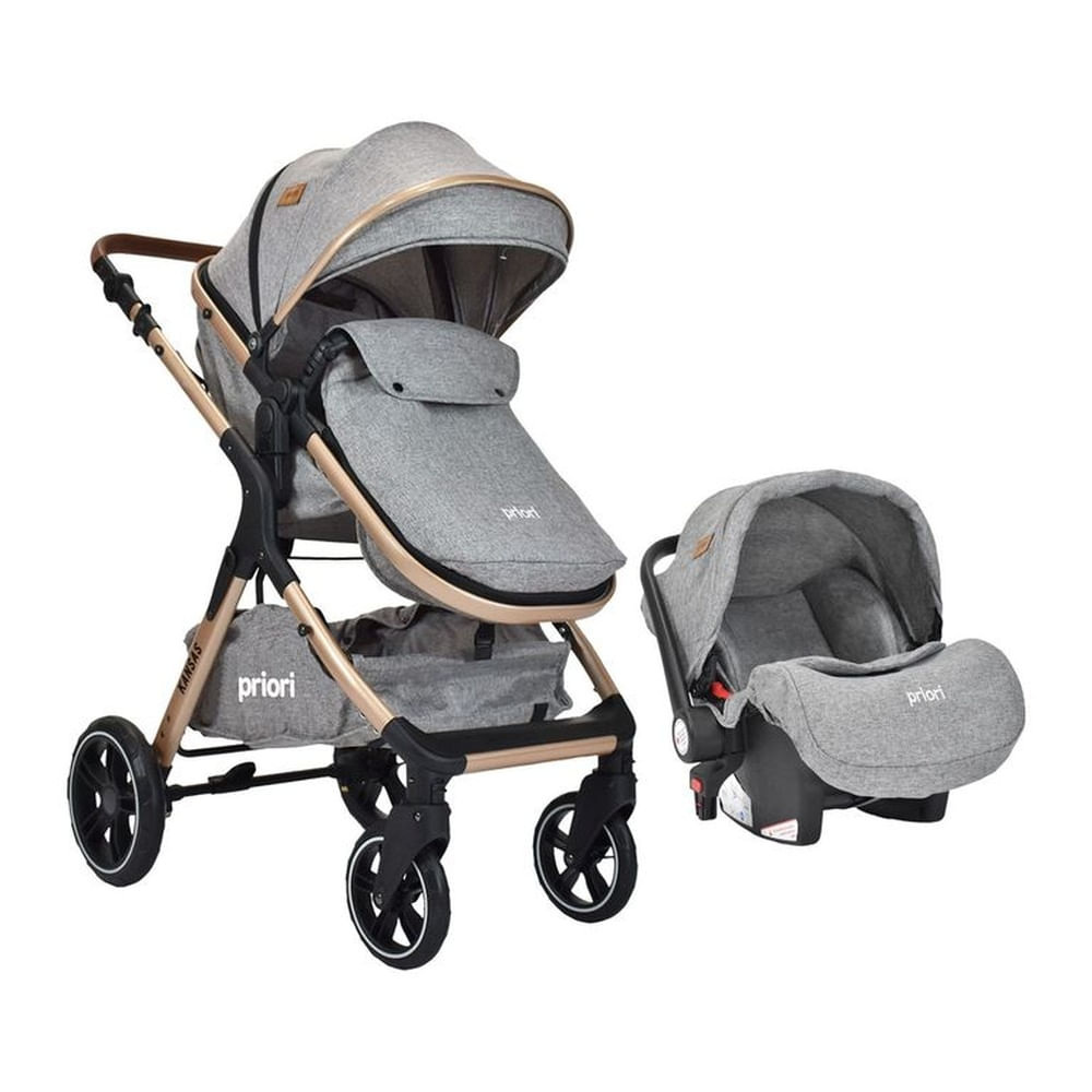 Coche Para Bebe Tipo Moises Priori Kansas Travel System Gris Gris