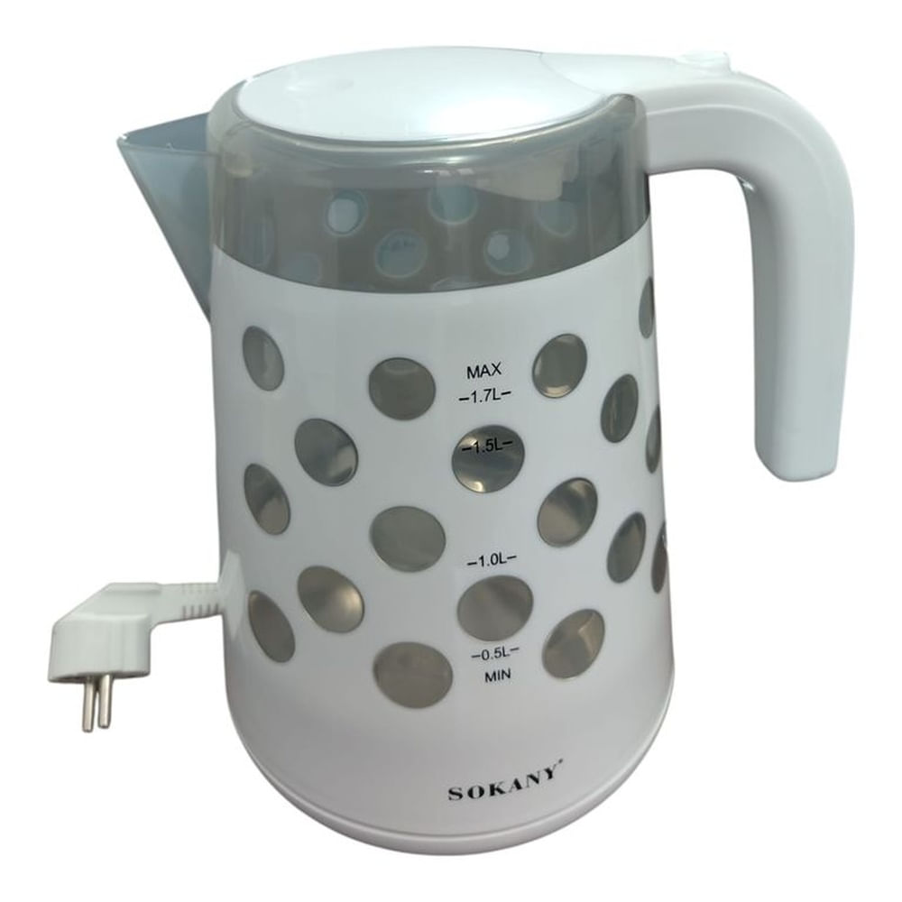 Hervidor Blanco 1850W  Elegante con Ventanitas y Apagado Automático