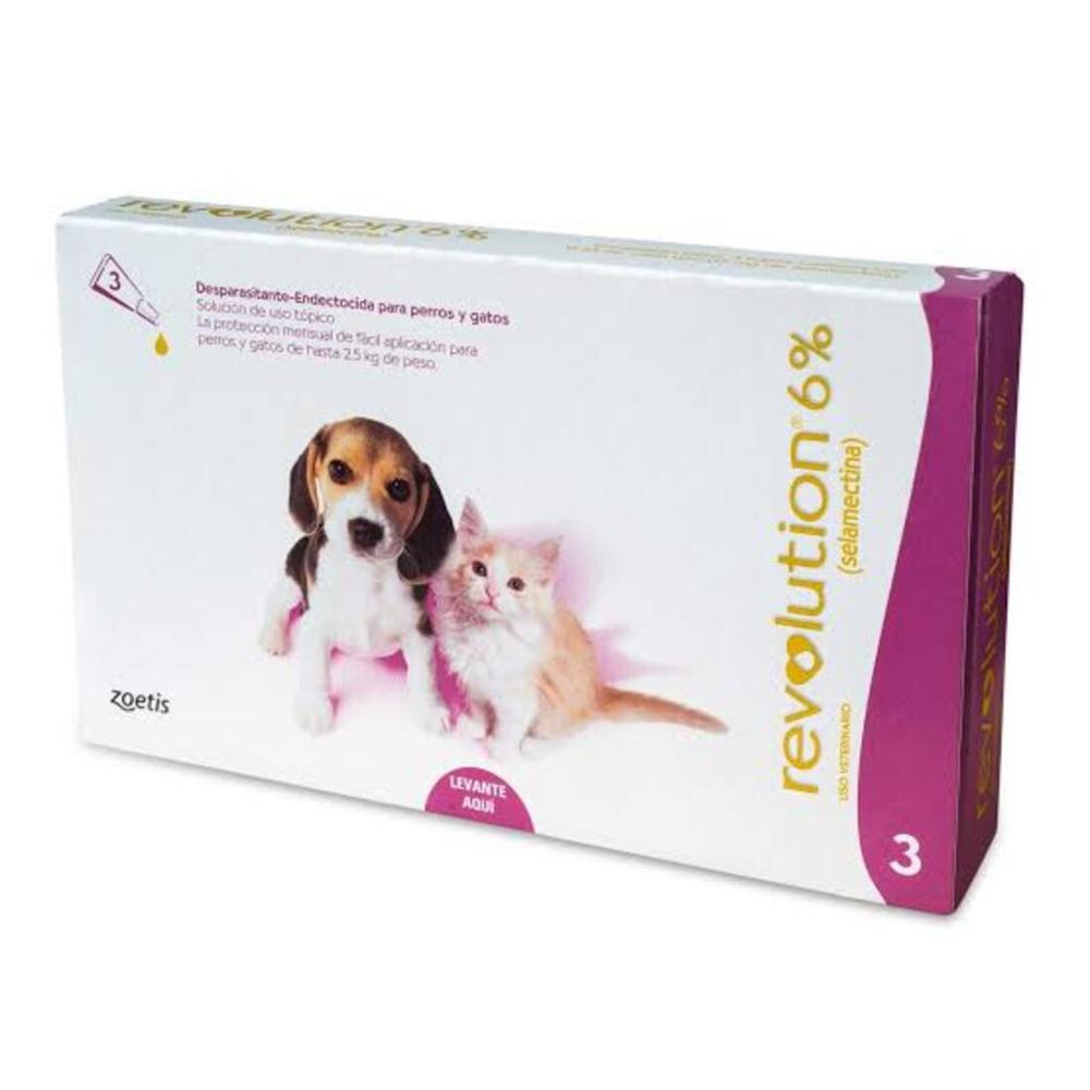 Revolution 6 x 0.25ml Menos De 2.5kg - Caja 3 unidades