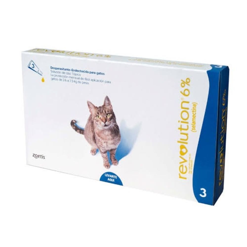 Revolution 6 x 0.75 ML Felinos 2.6 a 7.5 Kg - Caja 3 unidades
