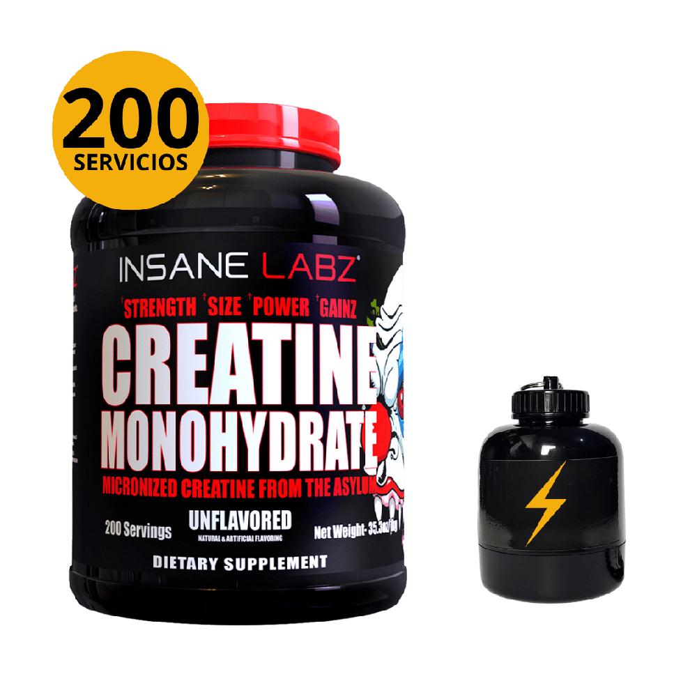 CREATINA MICRONIZADA INSANE LABZ 1kg CON PORTAPROTEINA