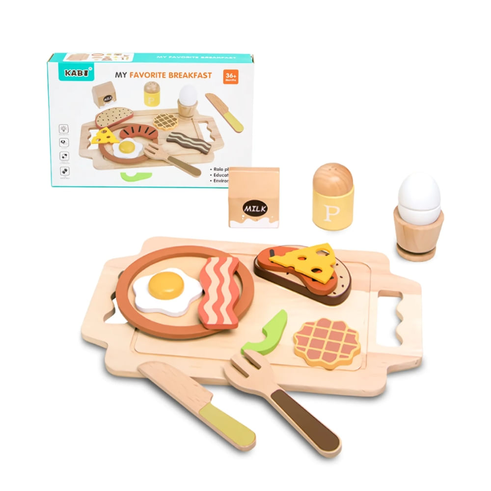 Juguete Set de Desayuno Educativo Montessori de Madera