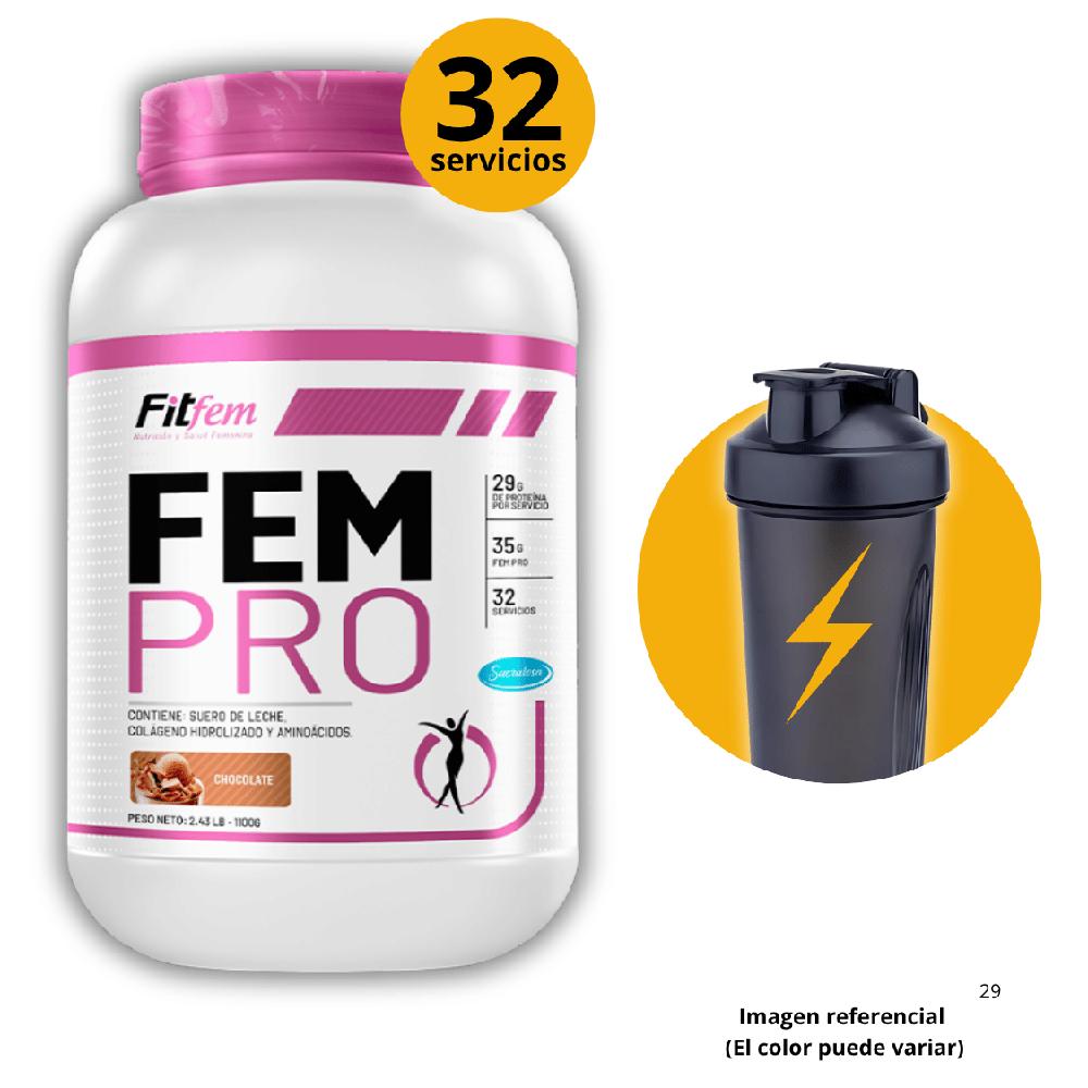 Proteína Fem Pro Whey 1.1KG Fit Fem Chocolate shaker