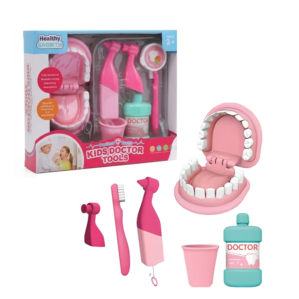 Set de Juego Dentista Rosado Kids Doctor de 11 piezas