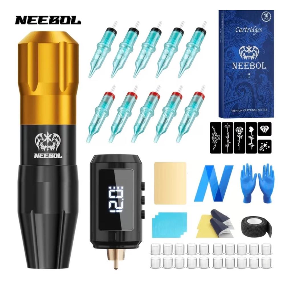 KIT MAQUINA  TATUAR TATOO TATUAJE INALAMBRICA NEEBOL
