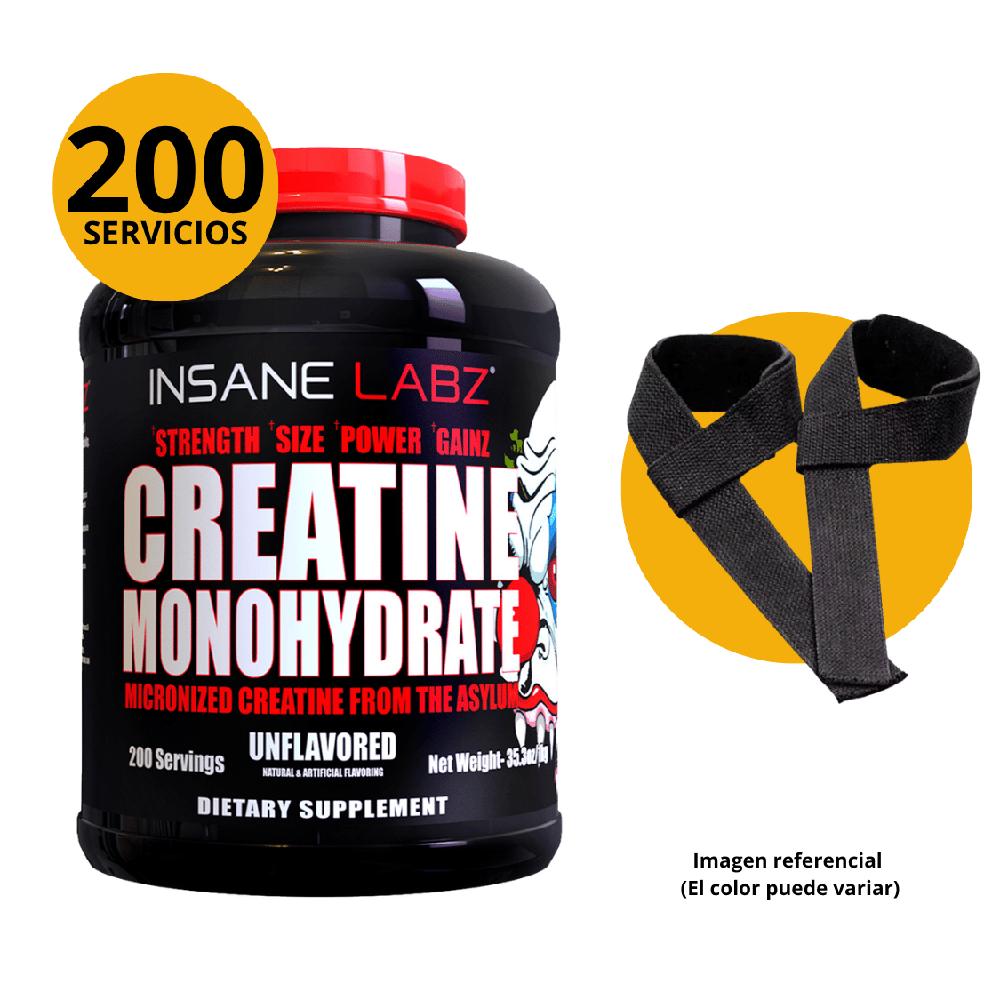 CREATINA MICRONIZADA INSANE LABZ 1000GR CON STRAPS