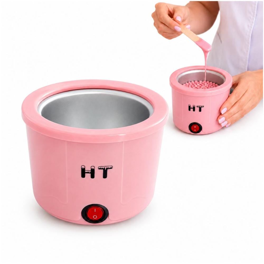 Calentador de Cera Profesional Para Depilación 100W 200ml Olla Derretidora Eléctrica Rosado