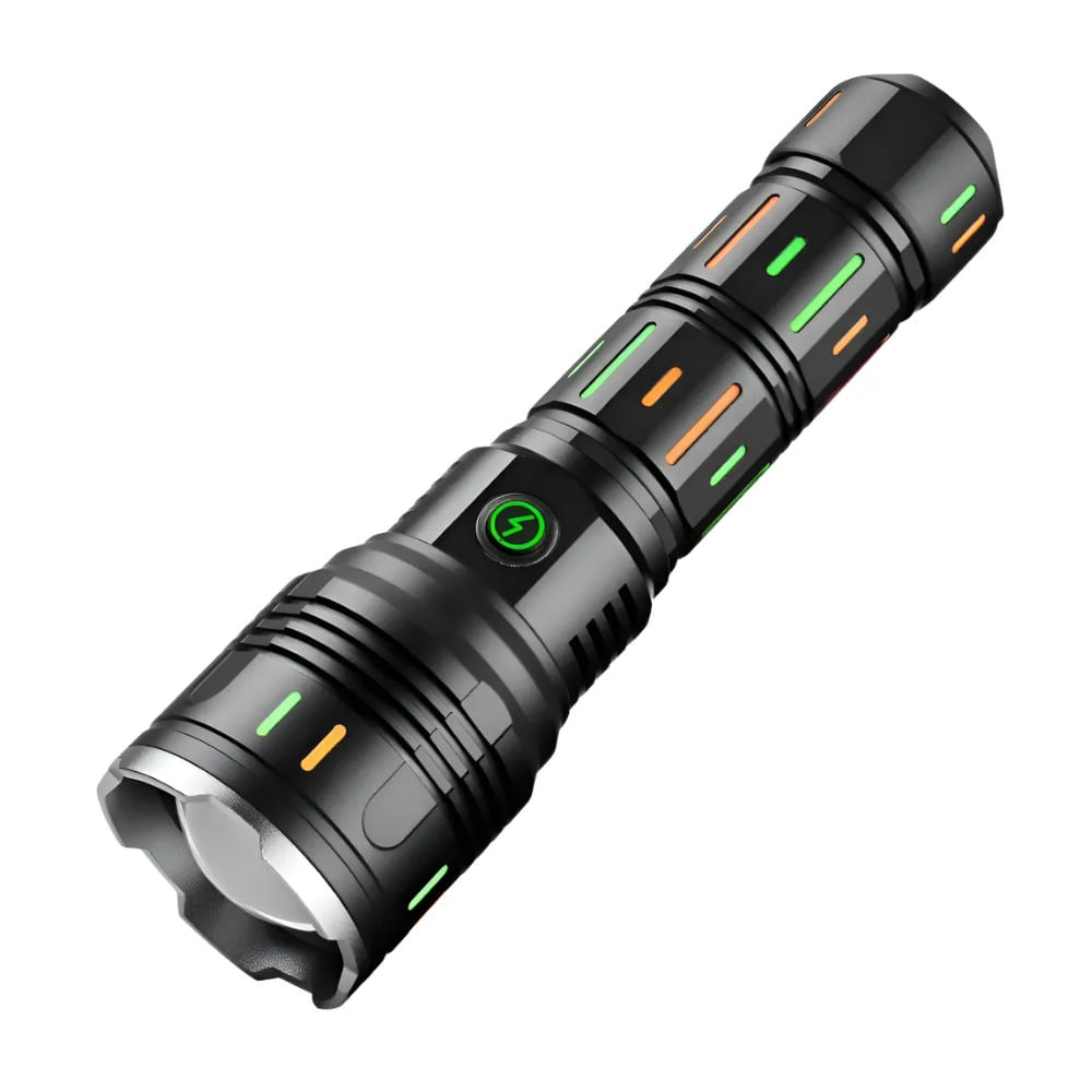 Linterna Láser Led 3000m Recargable Con Zoom Y 7 Modos