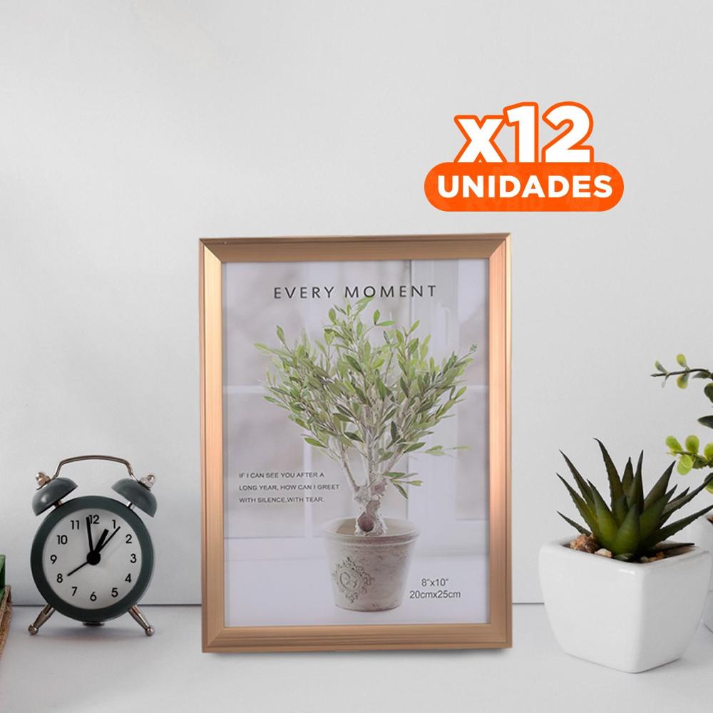 Pack12 Porta Foto Clasico para Decorar Repisas del Hogar con Toque Personal Y Regalo Sticker