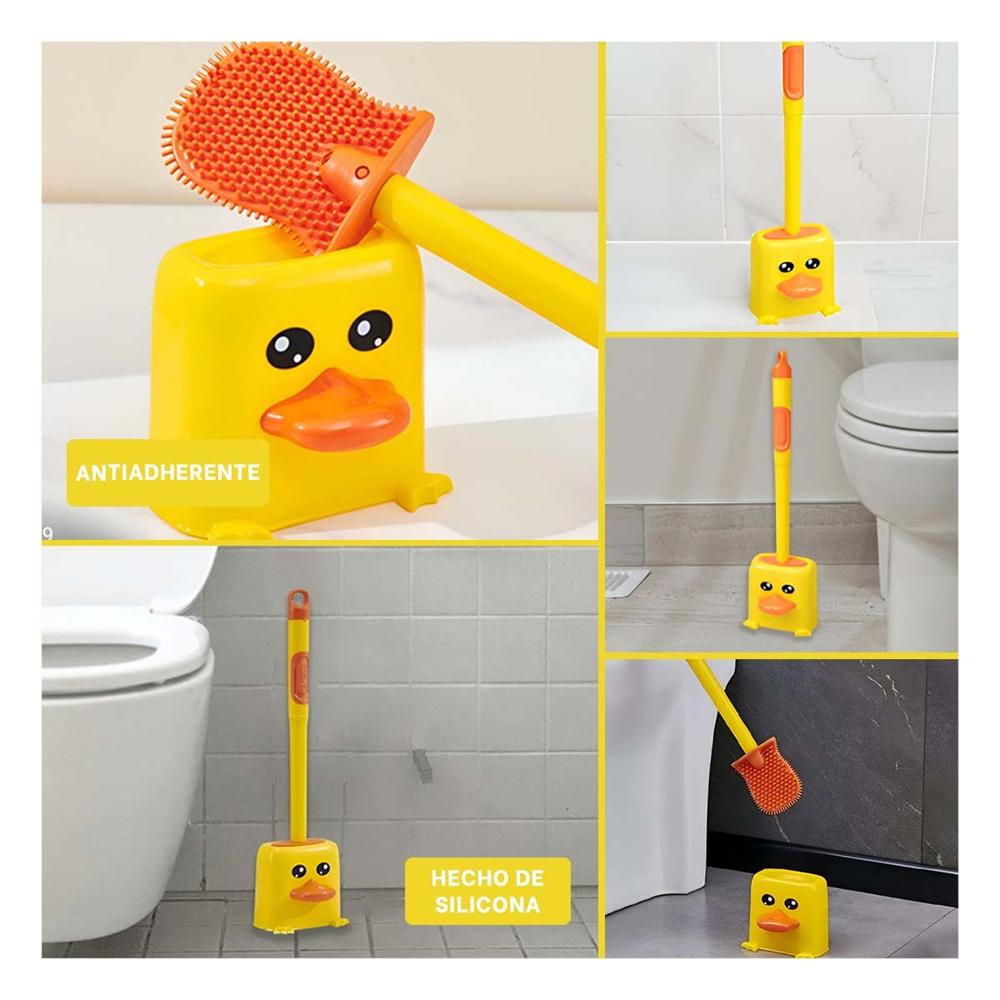 Utensilio de Inodoro de Silicona Tipo Pato para Limpieza Comoda y Ordenada Y Ligas Regalo