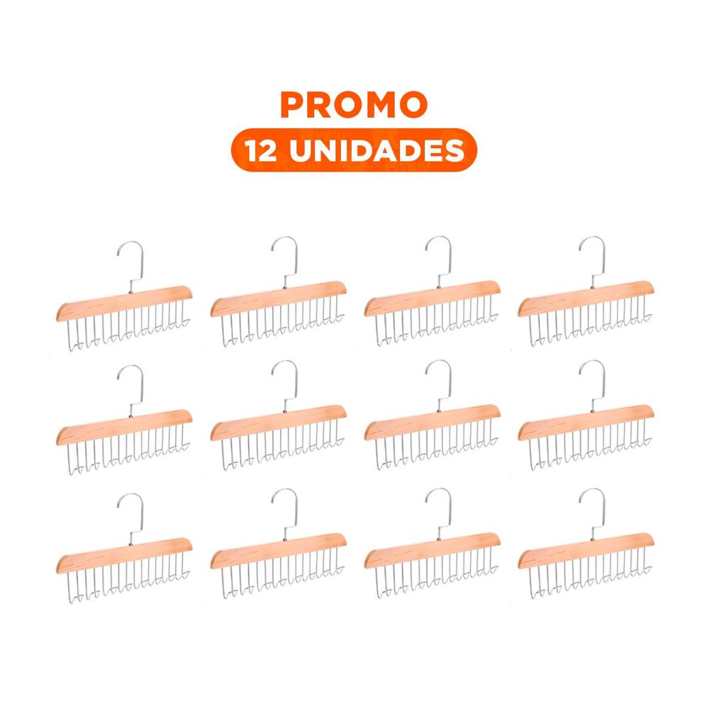 Pack12 Colgador de Uso Domestico con Ocho Ganchos para Orden Diario