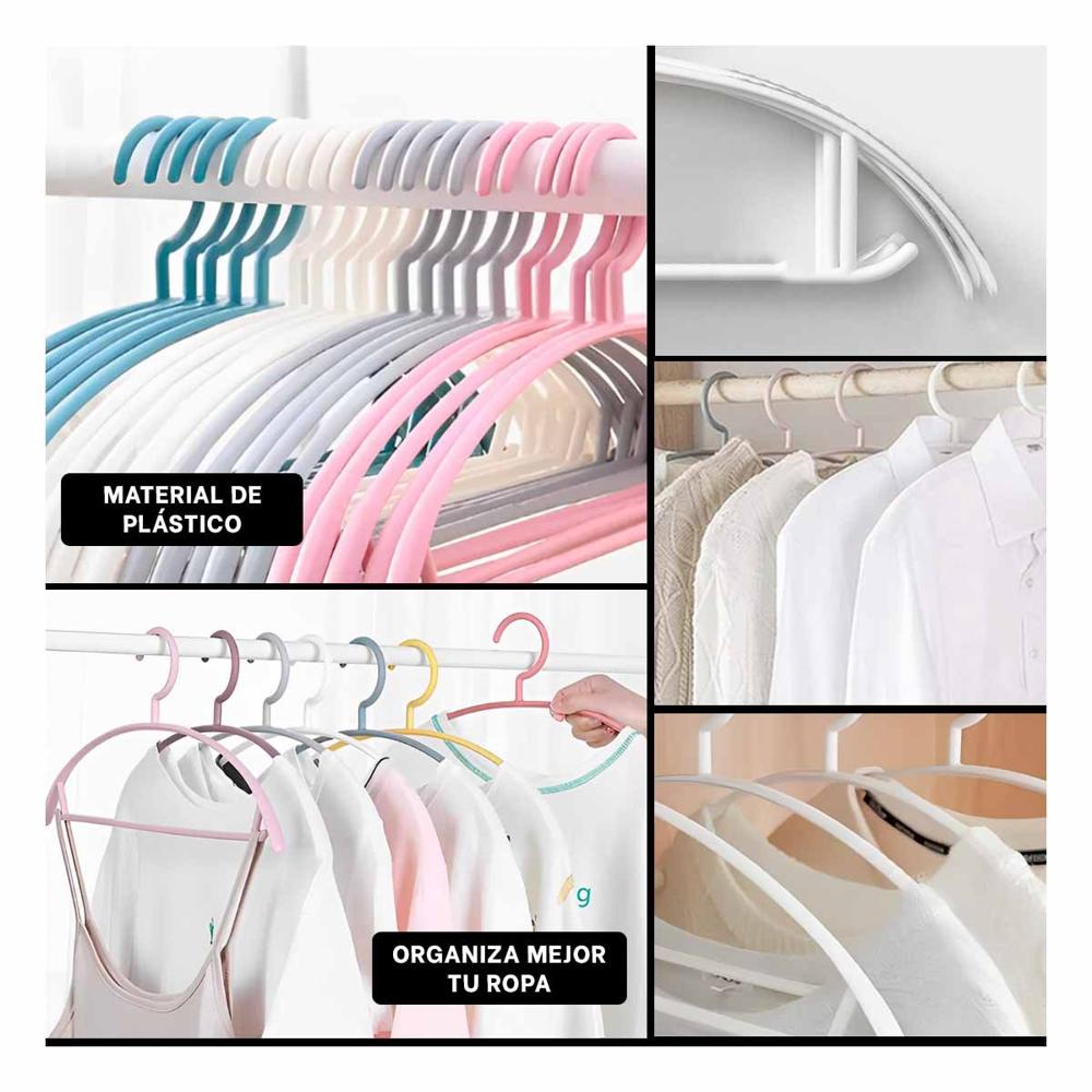 Soporte de Ropa de Plastico Blanco Media Luna de 4 Piezas para Uso Diario Y Ligas Regalo