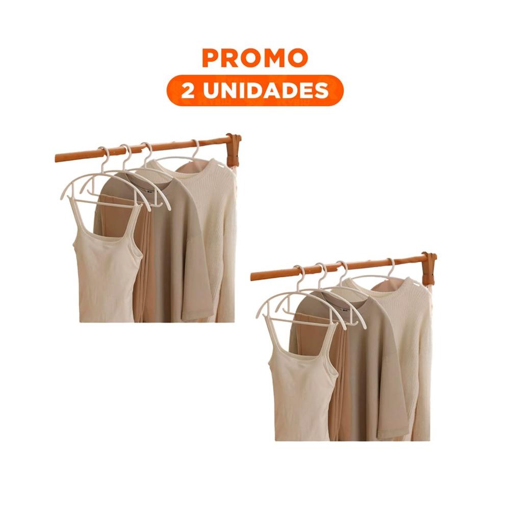 Pack2 Percha Curva de Plastico Blanco Media Luna de 4 Piezas para Closet Y Regalo Sticker