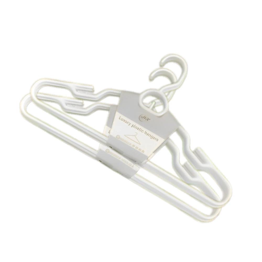 Percha Blanca de Plastico con Diseño Circular Central de 4 Piezas Y Regalo Sticker