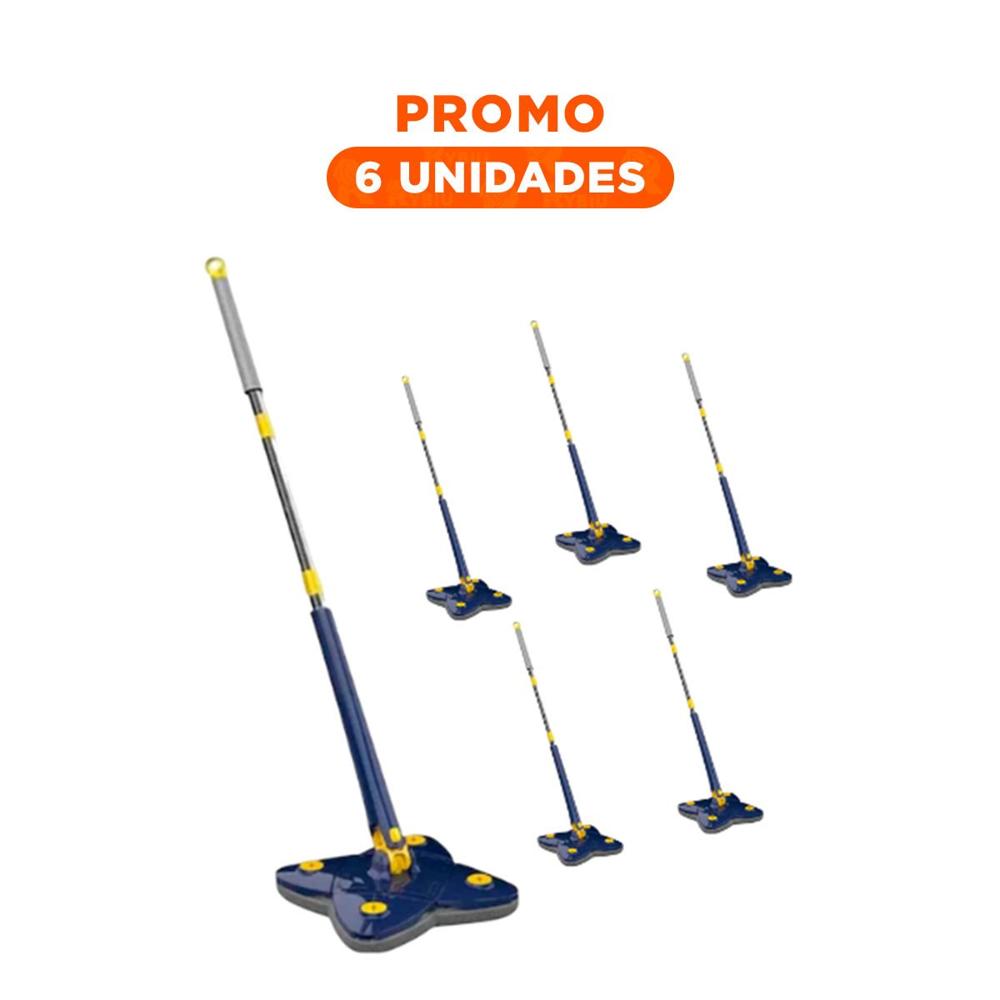 Pack6 Limpiador 360 con sistema autoexprimidor 4 esquinas azul pisos Y Regalo Sticker