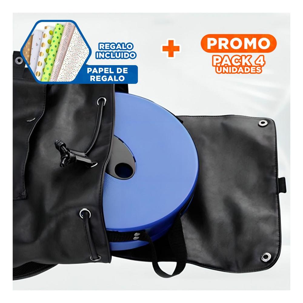 Pack4 Butaca elegante 3 seguros portatil tapa azul centro negro para sala Y Regalo Sticker
