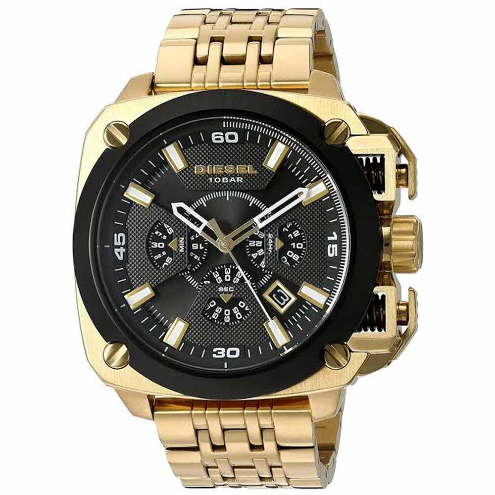 Reloj Diesel BAMF DZ7378 Fecha Cronometro Acero Inoxidable Dorado Negro