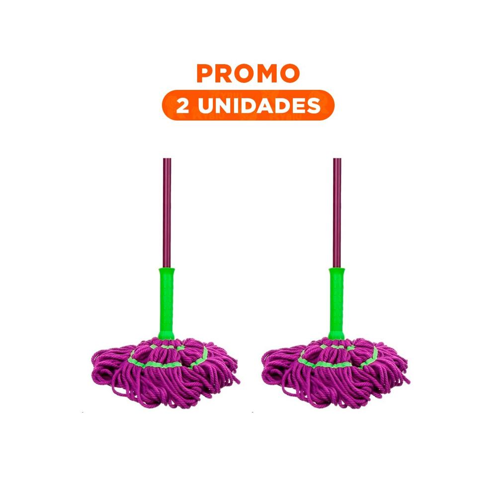 Pack2 Mopa Giratoria con Autoexprimidor para Limpieza Facil en Casa Y Regalo Sticker