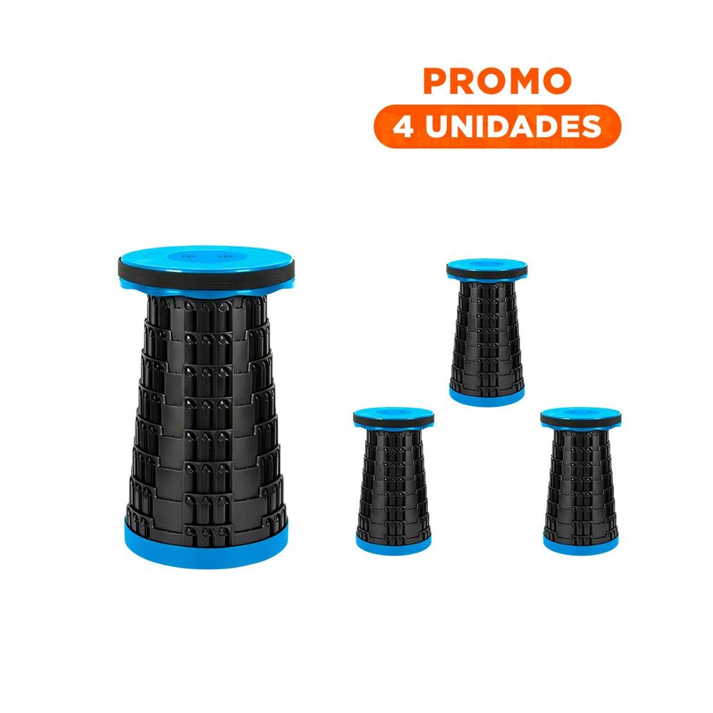 Pack4 Butaca Practica con Sistema Plegable y Tres Seguros para Casa