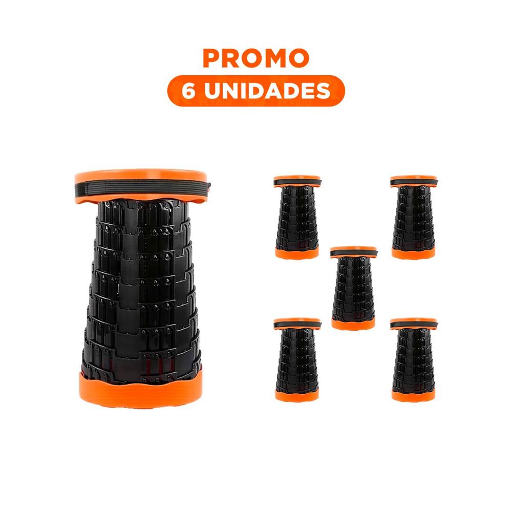 Pack6 Taburete Portatil con Tres Seguros para Apoyo en Casa Y Regalo Sticker