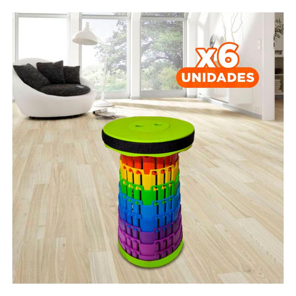 Pack6 Asiento Practico con Tres Seguros Plegable para Actividades Diarias