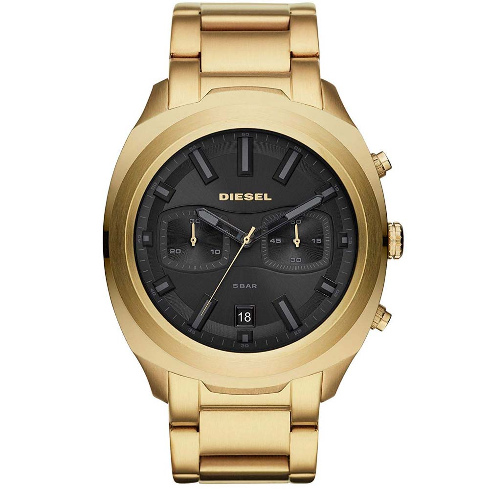Reloj Diesel Tumbler DZ4492 Fecha Cronometro Acero Inoxidable Dorado Negro