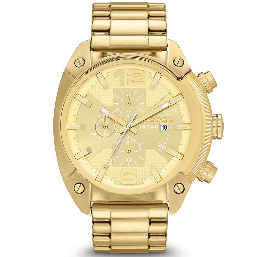 Reloj Diesel Overflow DZ4299 Fecha Cronometro Acero inoxidable Dorado