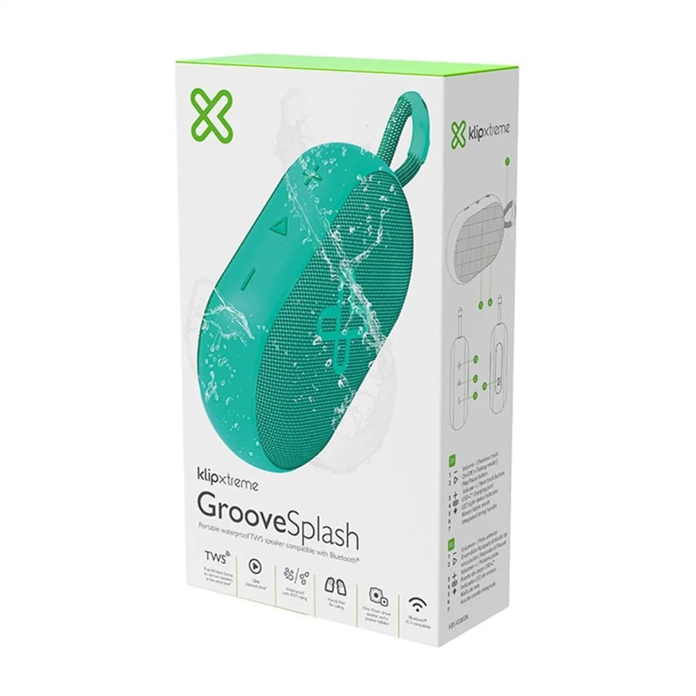 Parlante Klip Xtreme GrooveSplash KBS-030GN Bluetooth 6W IPX7 Verde