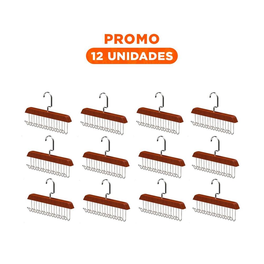 Pack12 Colgador de Uso Domestico con Ocho Ganchos para Organizacion
