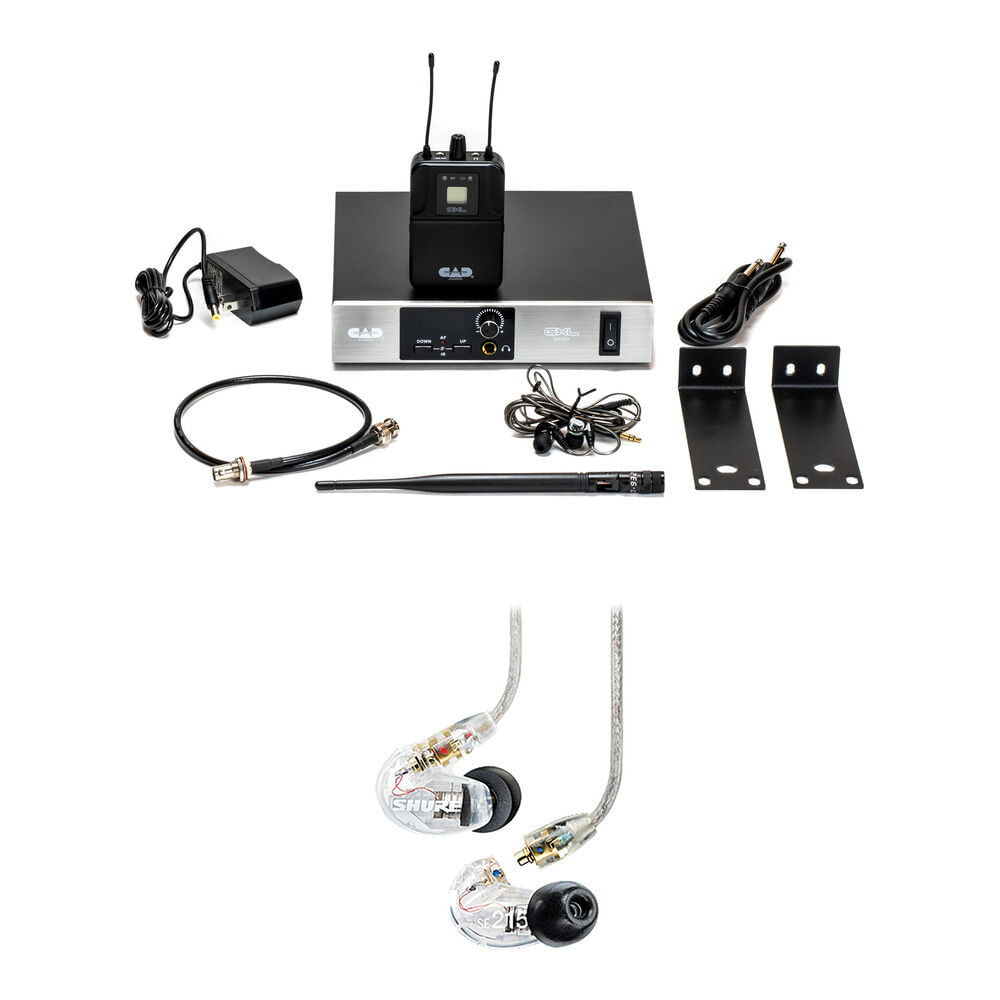 CAD GXLIEM Sistema In-Ear Inalámbrico de Monitoreo con Auriculares Shure SE215