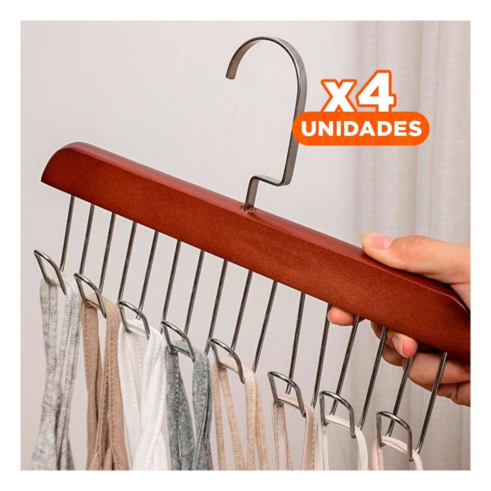 Pack4 Perchero de Uso Domestico con Ocho Ganchos para Organizar Objetos Y Regalo Sticker