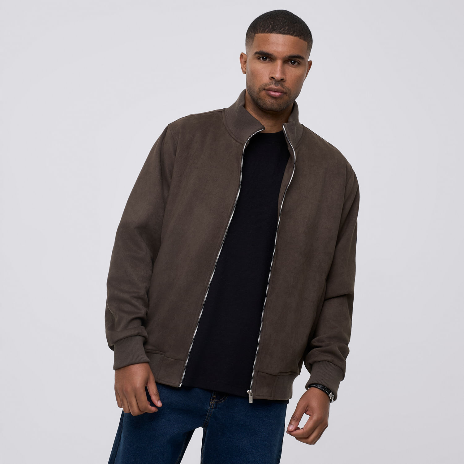 Casaca Hombre Bomber Suede Malabar Marron Talla S