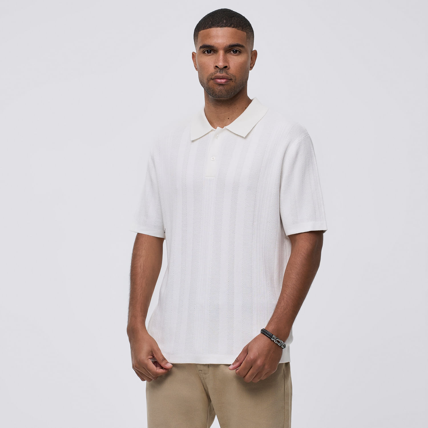 Polo Hombre Tejido Viscosa Malabar Ecru Talla S