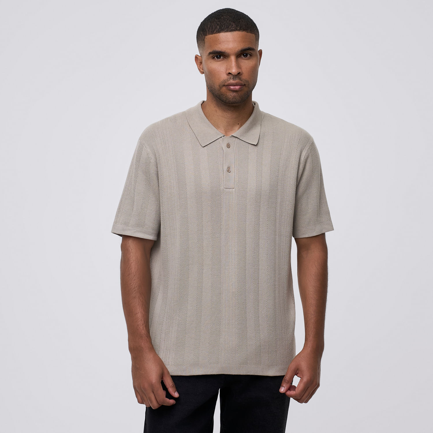Polo Hombre Tejido Viscosa Malabar Beige Talla L