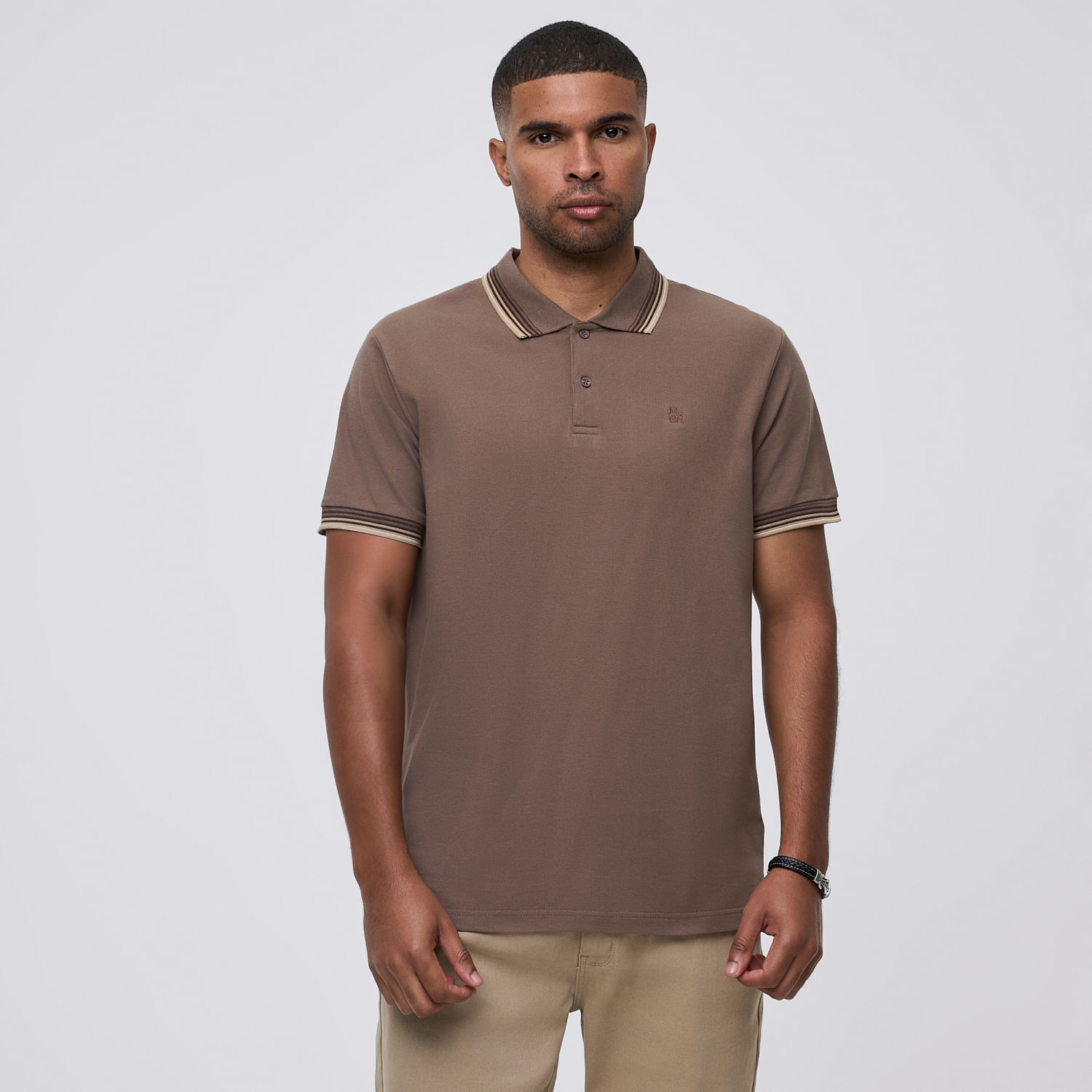 Polo Hombre Cuello Rib Malabar Taupe Talla L