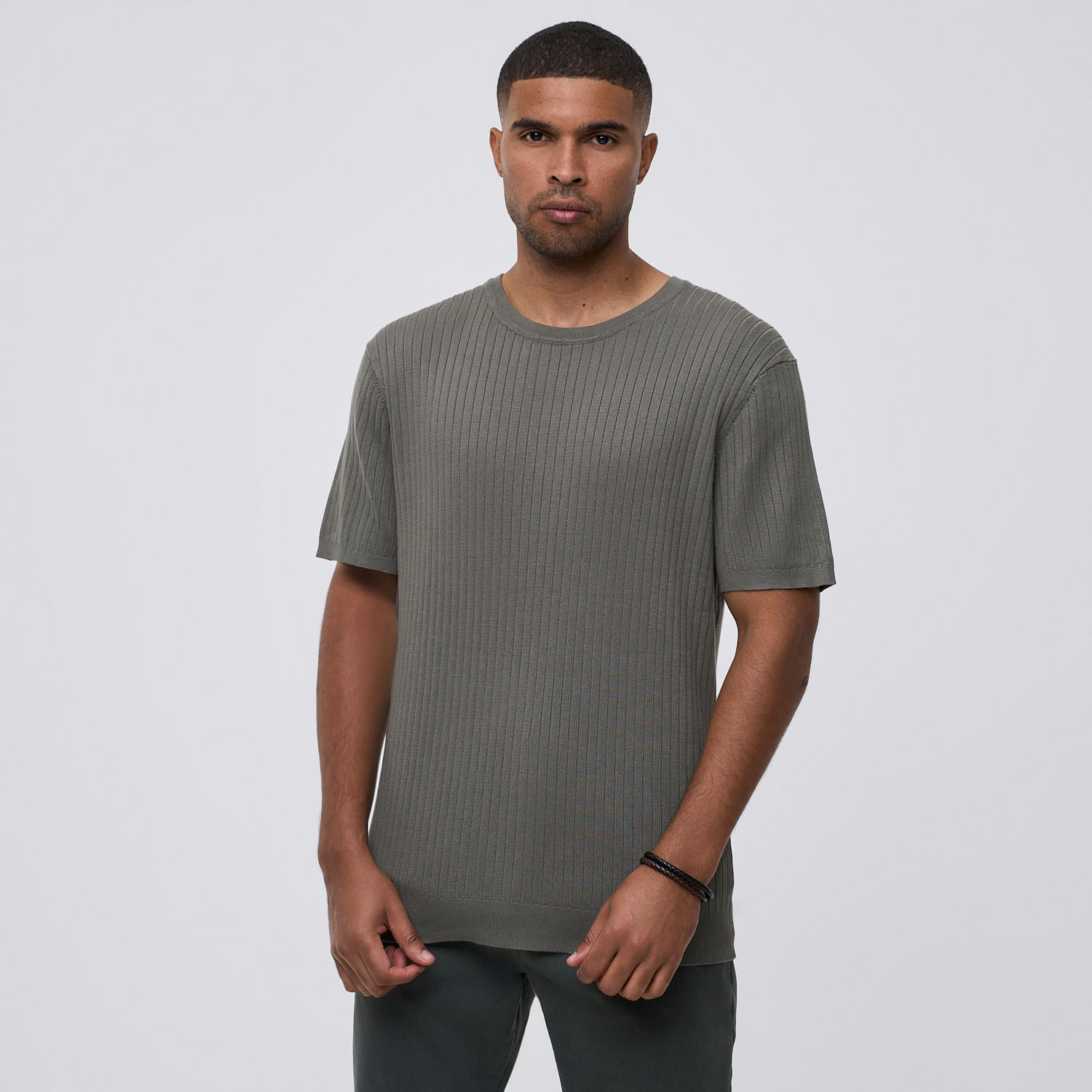 Polo Manga Corta Hombre Tejido Rayas Malabar Verde Talla XL