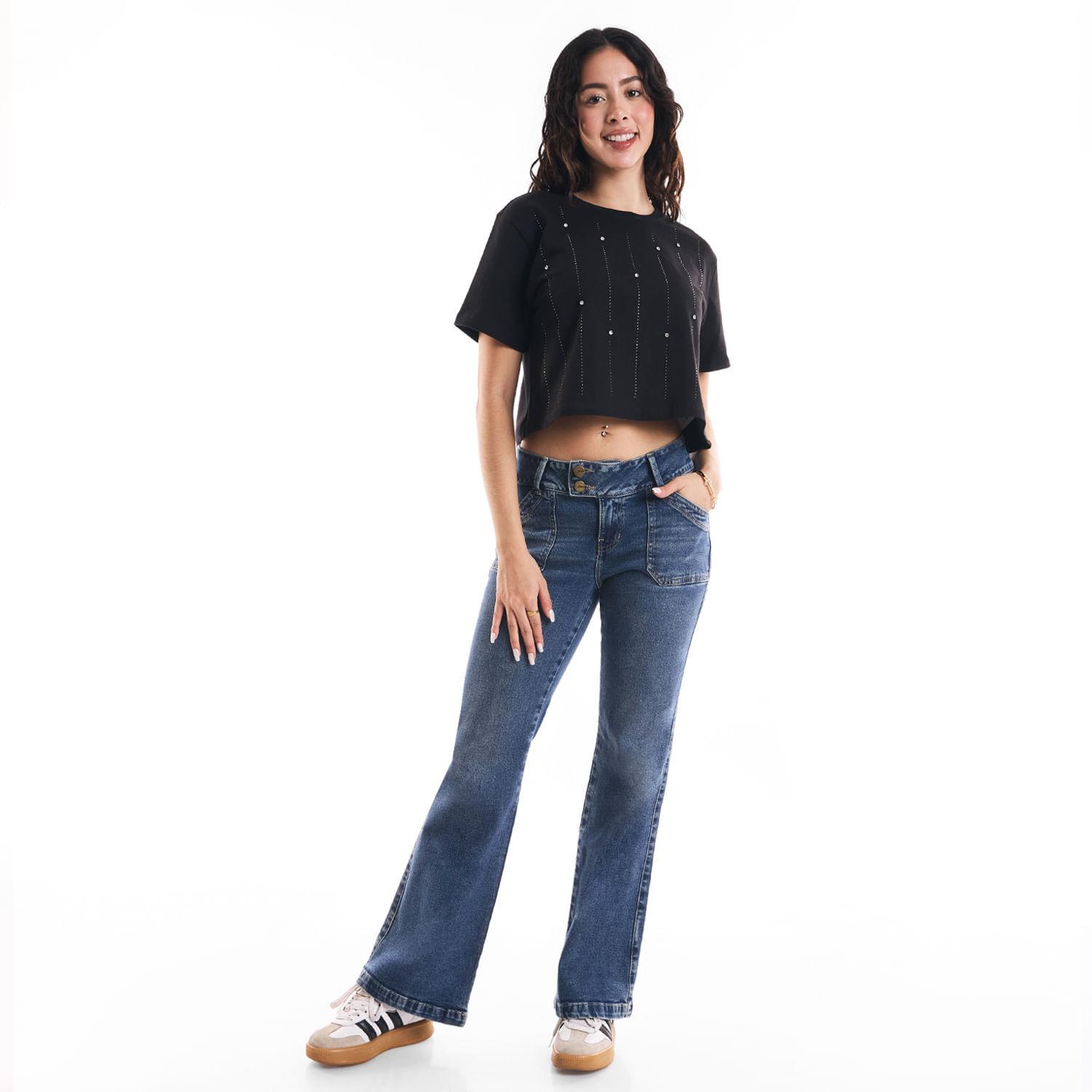 Jean Mujer Amelia Metal Flare Azul 30