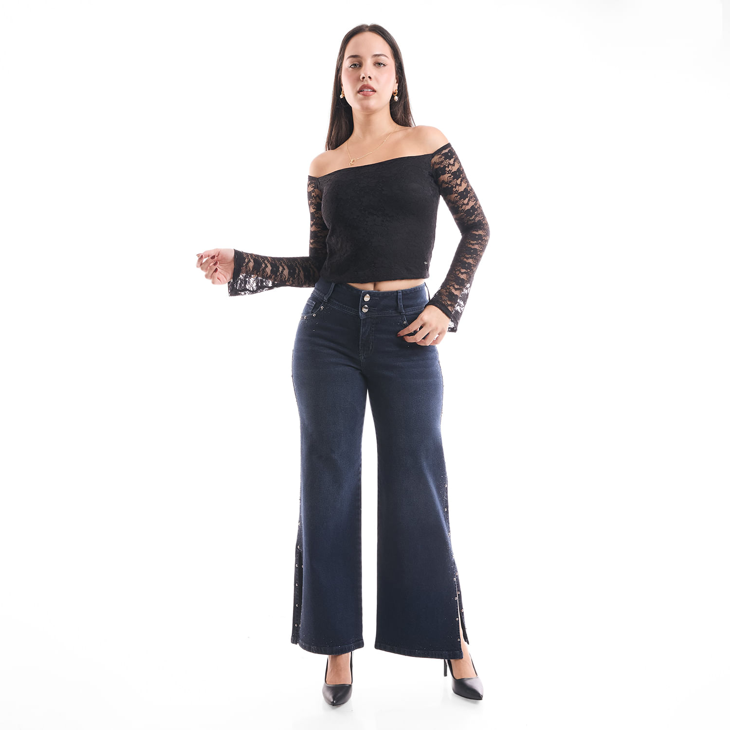 Jean Mujer California Metal Straight Azul Marino 30