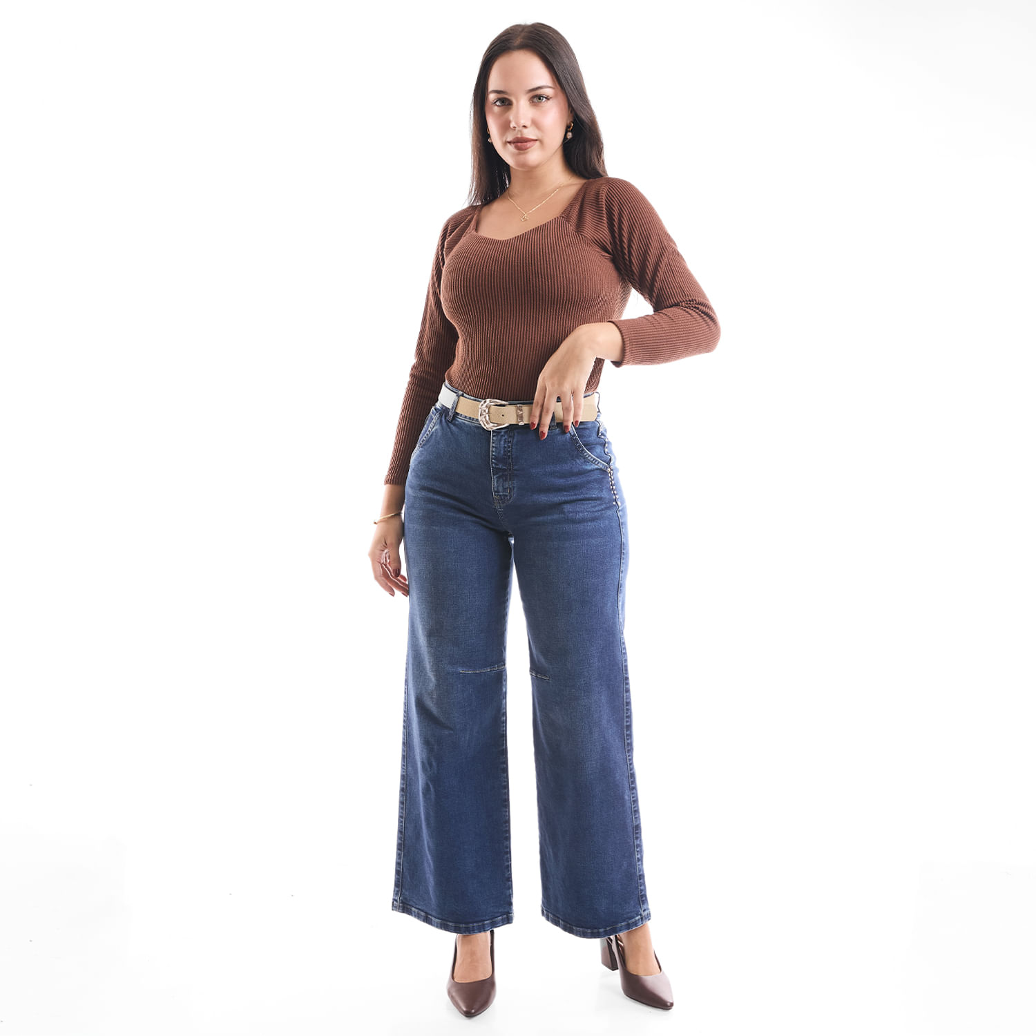 Jean Mujer Armandua Metal Wide Leg Celeste 30