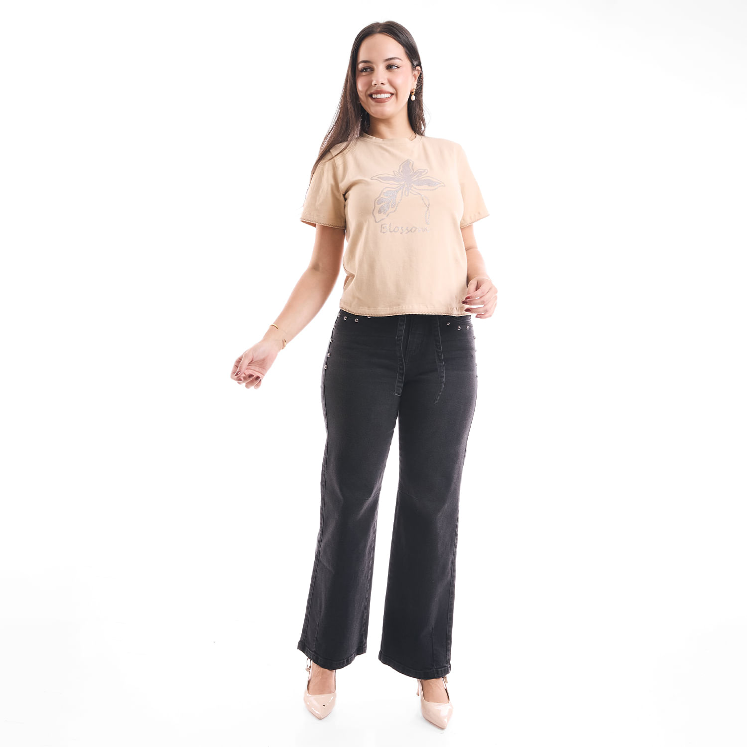 Jean Mujer Cenaida Metal Wide Leg Negro 32