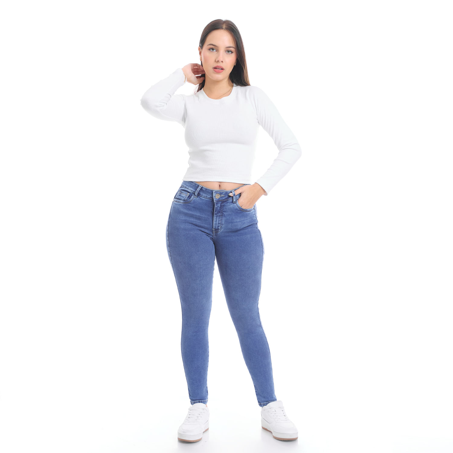 Jean Mujer Allison Metal Pitillo Azul Claro 32