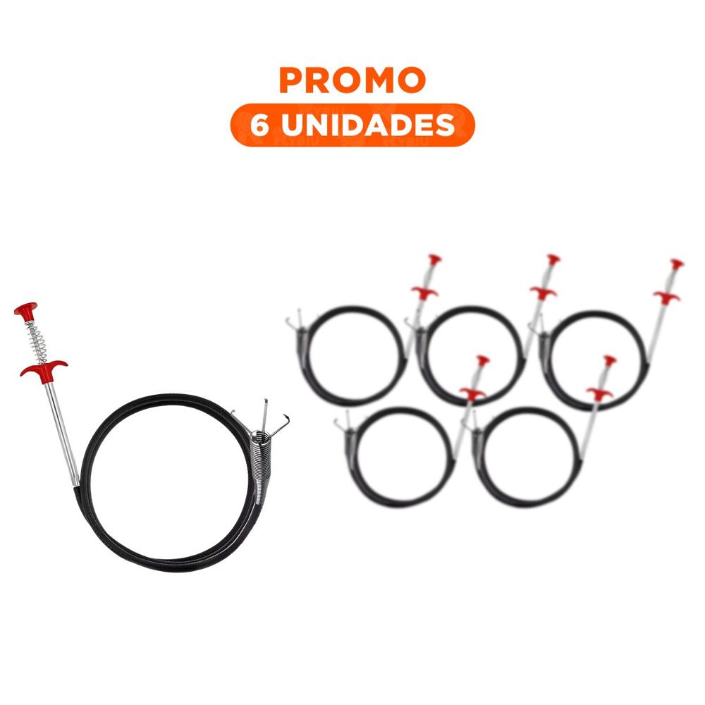 Pack6 Accesorio de Limpieza Profunda para Drenaje en Negro con Largo 200cm YRegalo Sticker