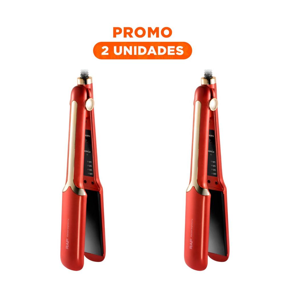 Pack4 Alisador de Cabello con Placas Lisas para Acabado Brillante Rojo Hogar YRegalo Sticker