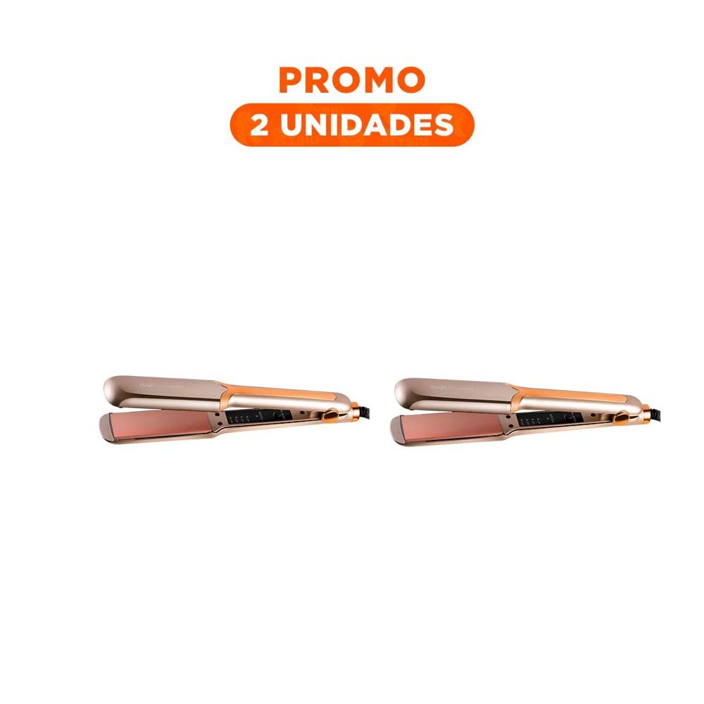 Pack2 Moldeador de Cabello con Diseno Delgado para Estilo Liso Dorado Y Regalo Sticker