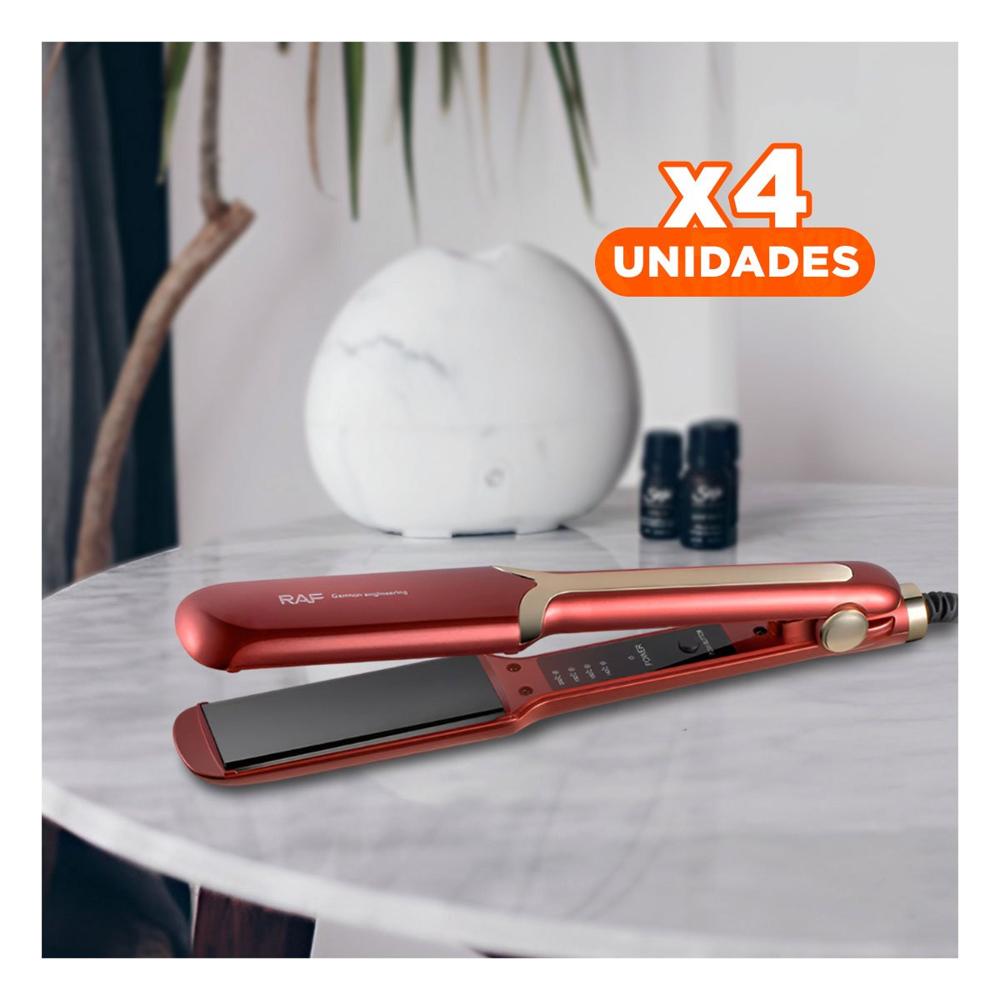 Pack6 Alisador de Cabello con Diseno Compacto para Estilizar Rojo Plus YPapel Regalo